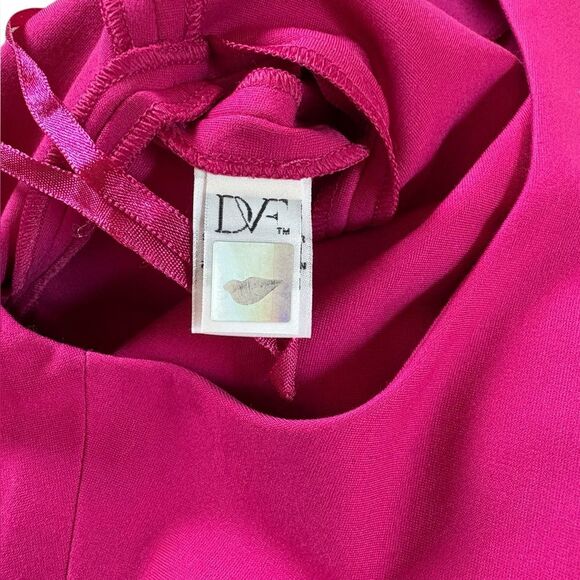 Diane Von Furstenberg Carpreena Dress Mini Gardenia Stretch Womens 12 Pink - Picture 11 of 15